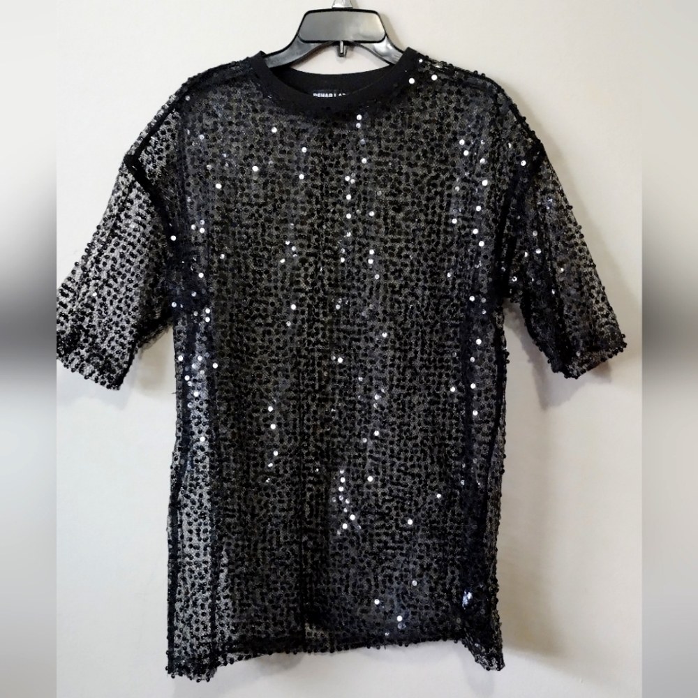 Rehab Lab Sheer Sequin Top